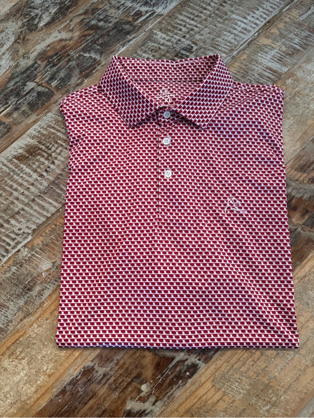 Rhoback Red Geo-Pattern Polo